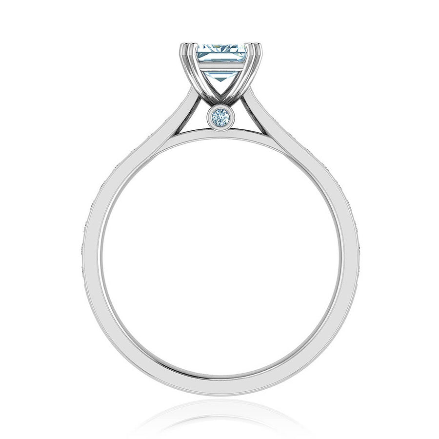Channel Set Emerald Cut Diamond Engagement Ring