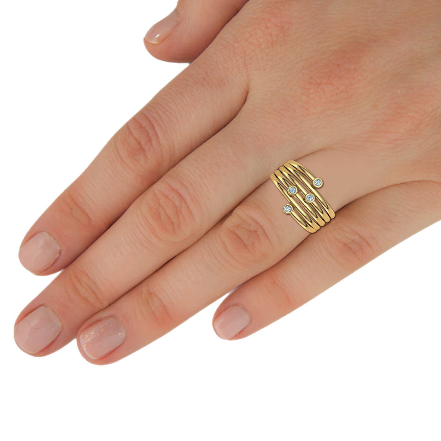 Bezel Diamond Ring Stack