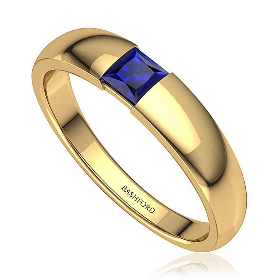 Blue Square Sapphire Band (6 mm)