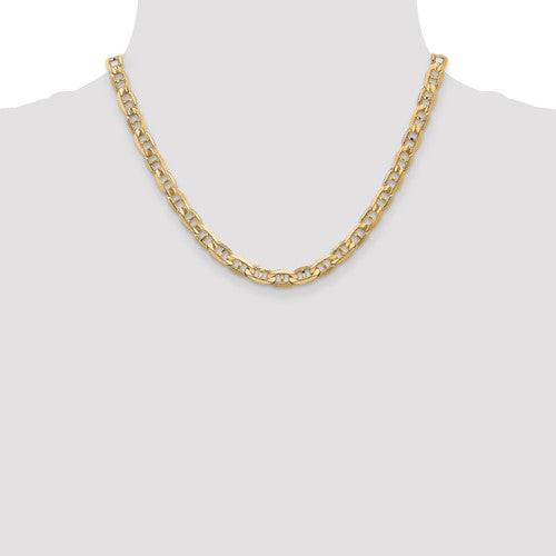 14k Yellow Gold 6.25 mm Concave Anchor Chain