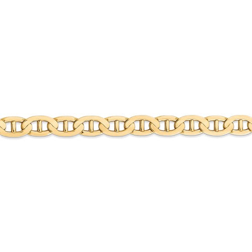 14k Yellow Gold 7mm Concave Anchor Chain