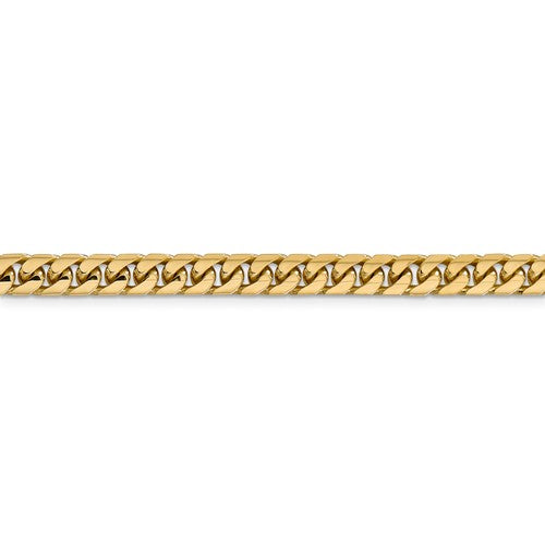 14k Yellow Gold 5.5mm Solid Miami Cuban Chain
