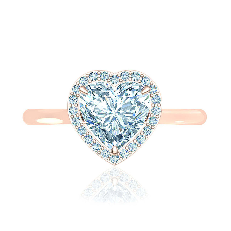 Heart Halo Diamond Ring