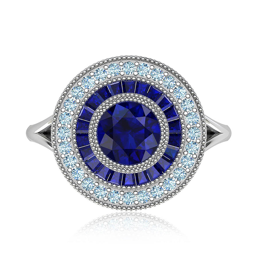Ingrid Blue Sapphire & Diamond Ring