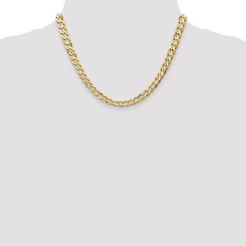 14k Yellow Gold 6.75 mm Open Concave Curb Chain