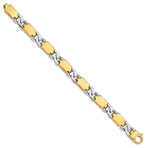 14k Two-Tone Polished Gold Fancy Link Bracelet