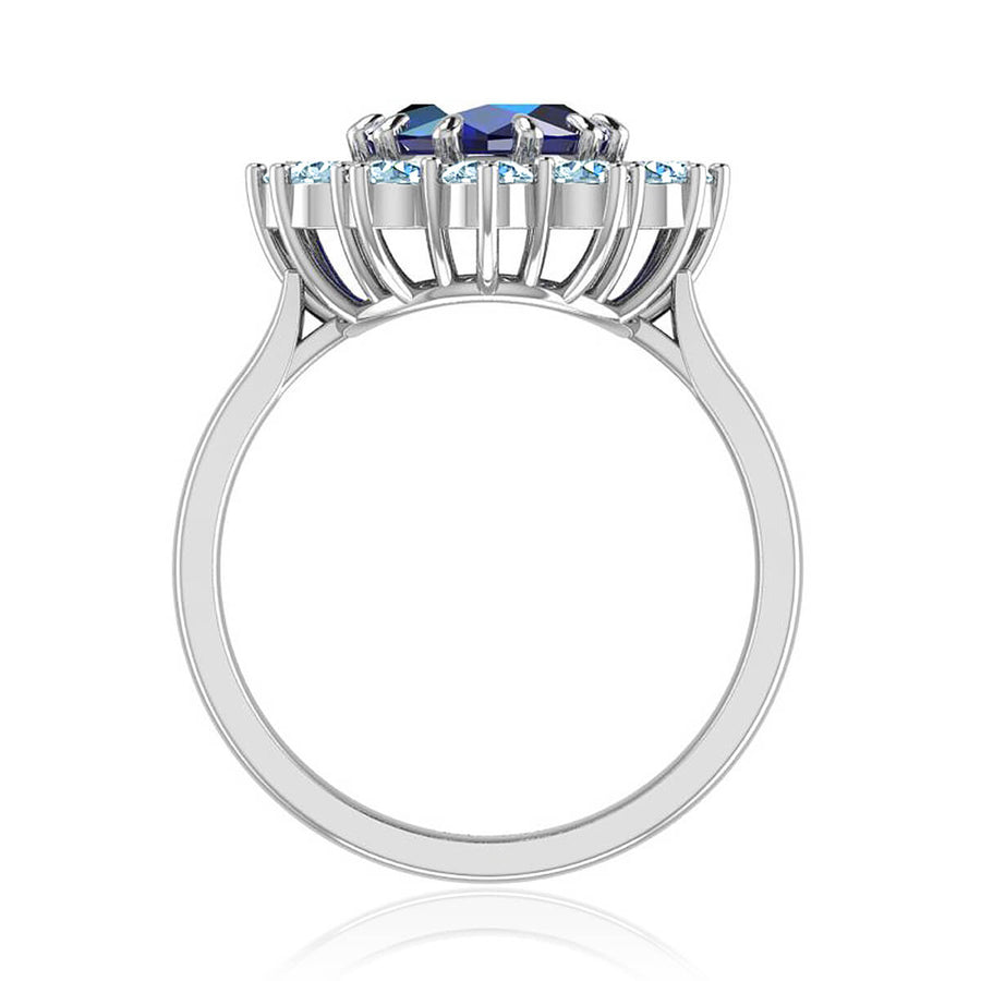 Princess Diana Inspired Oval Sapphire and Diamond Ring