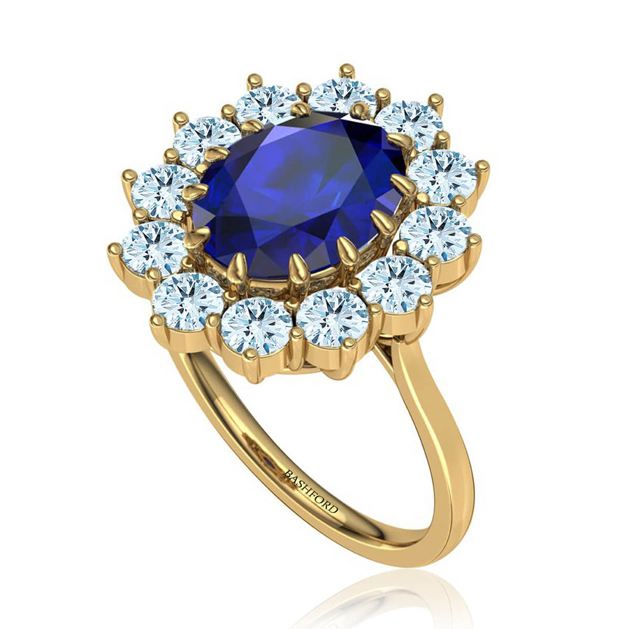 Princess Diana Inspired Oval Sapphire and Diamond Ring