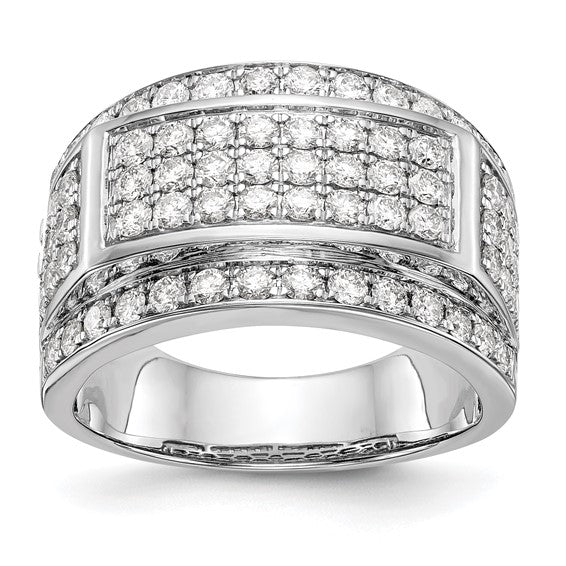 2.1 Ctw. Diamond Cluster Wide Men's Ring