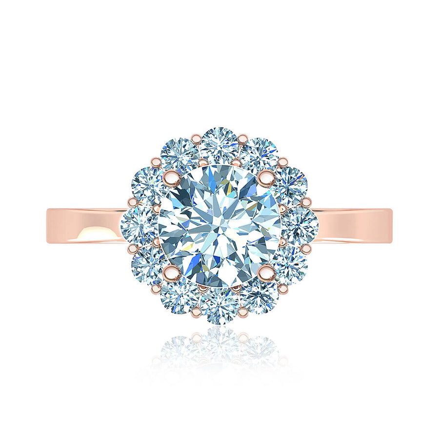 Sakura Halo Diamond Ring