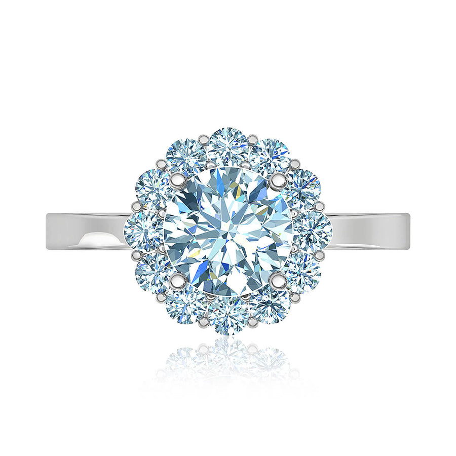Sakura Halo Diamond Ring