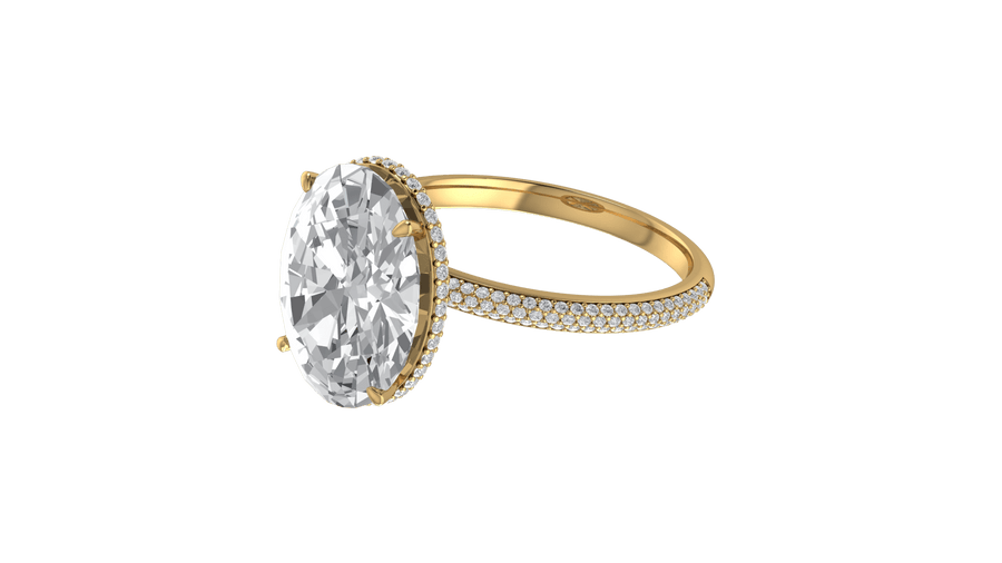 1.5ct Oval Three Row Micropavé Engagement Ring