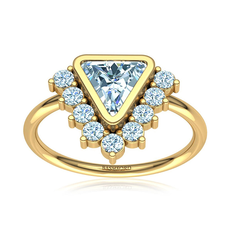 Trillion Diamond Triangle Halo Ring