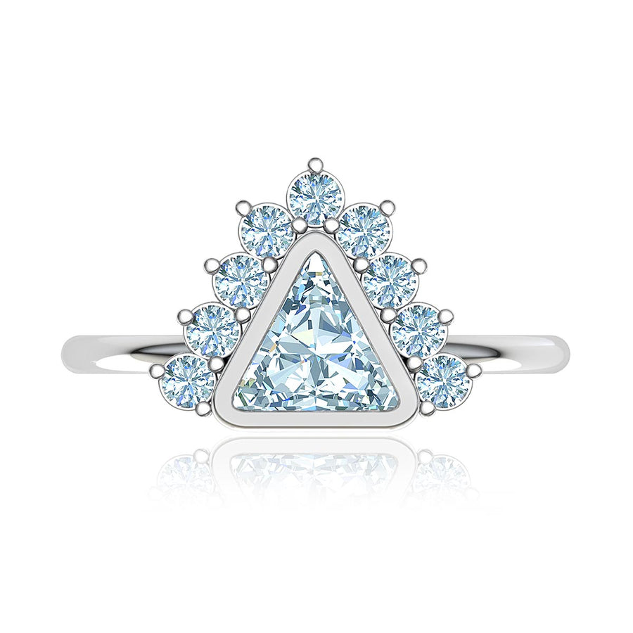 Trillion Diamond Triangle Halo Ring