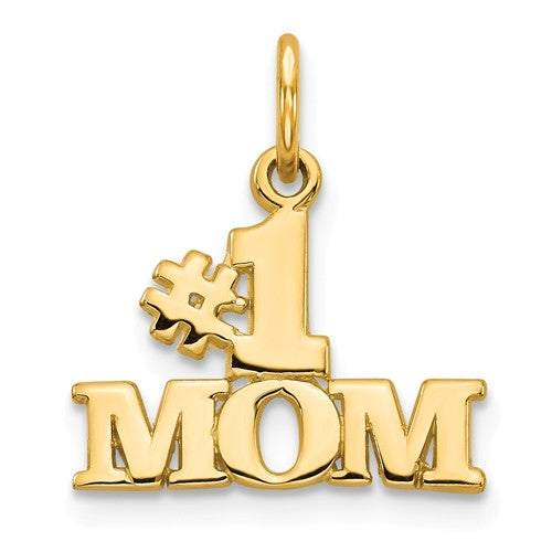 14k #1 Mom Charm