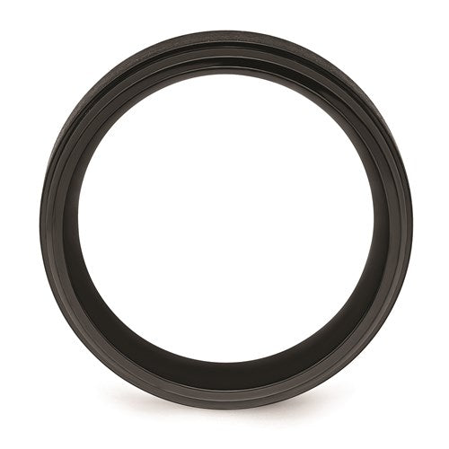 Black Zirconium Polished With Brushed Center Beveled Edge 9mm Band