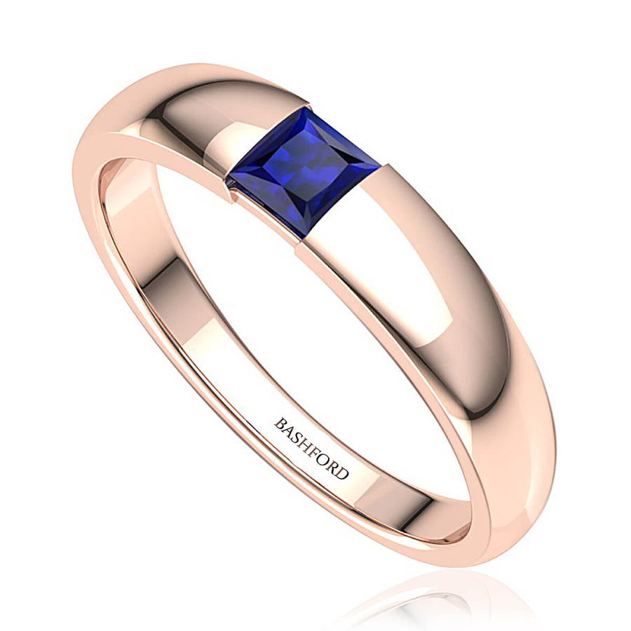 Blue Square Sapphire Band (6 mm)