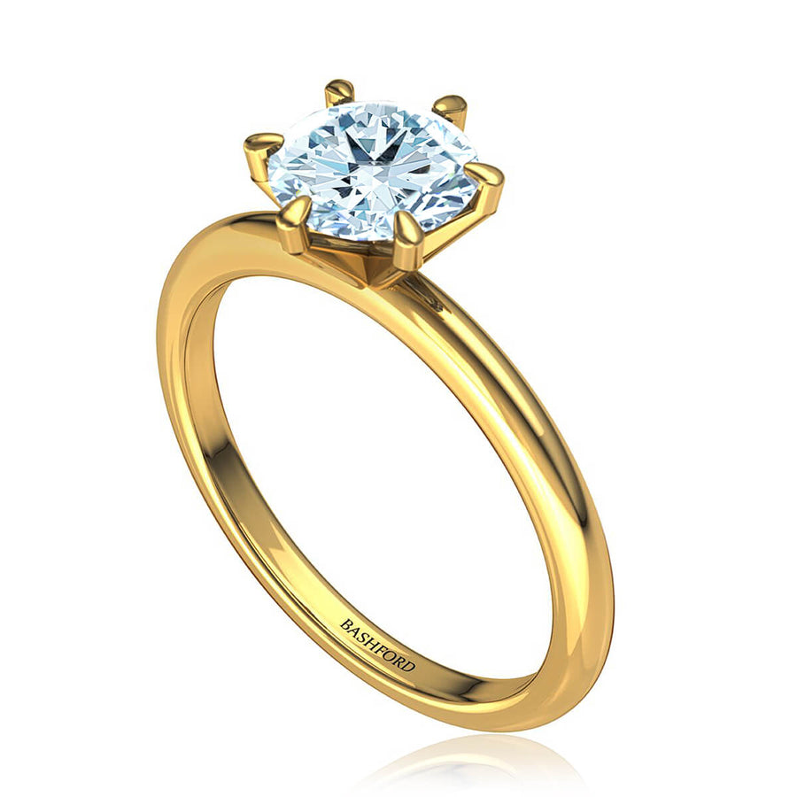 Six-Prong Petite Comfort Fit Engagement Ring