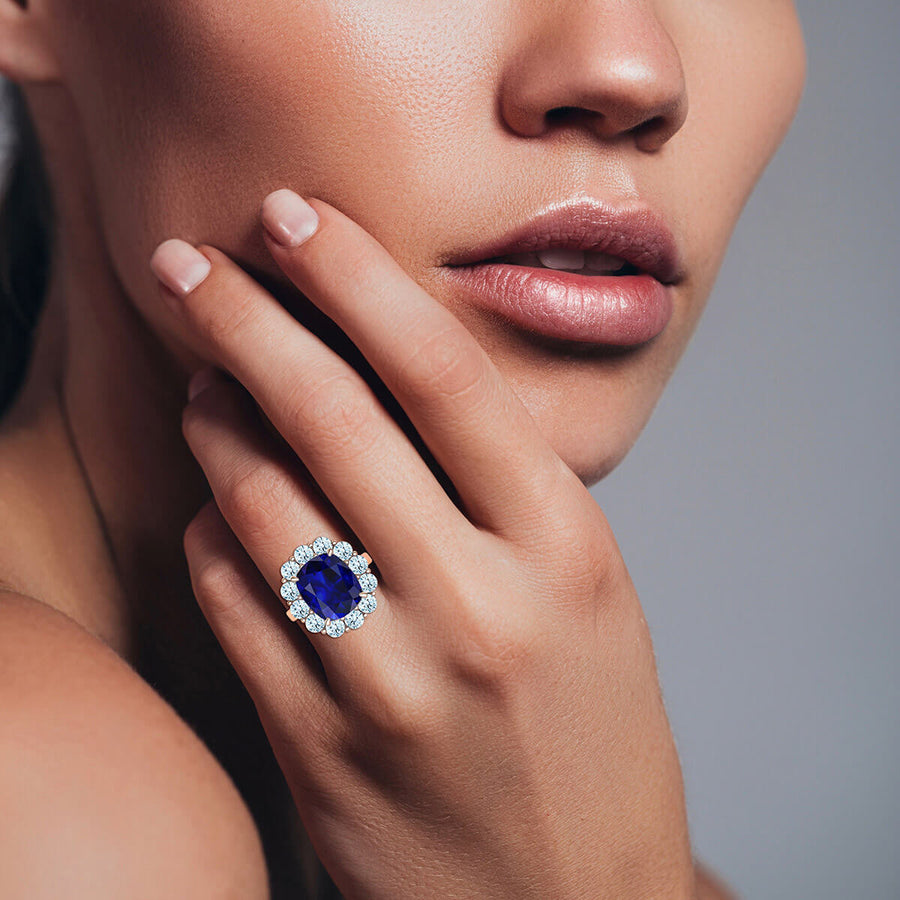 Eugenia Blue Sapphire & Diamond Ring