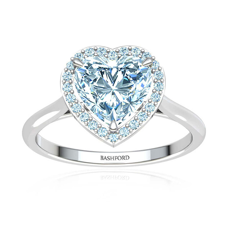 Heart Halo Diamond Ring