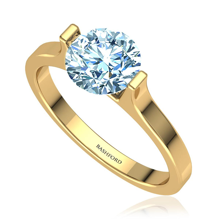Modern Tension Set Diamond Ring