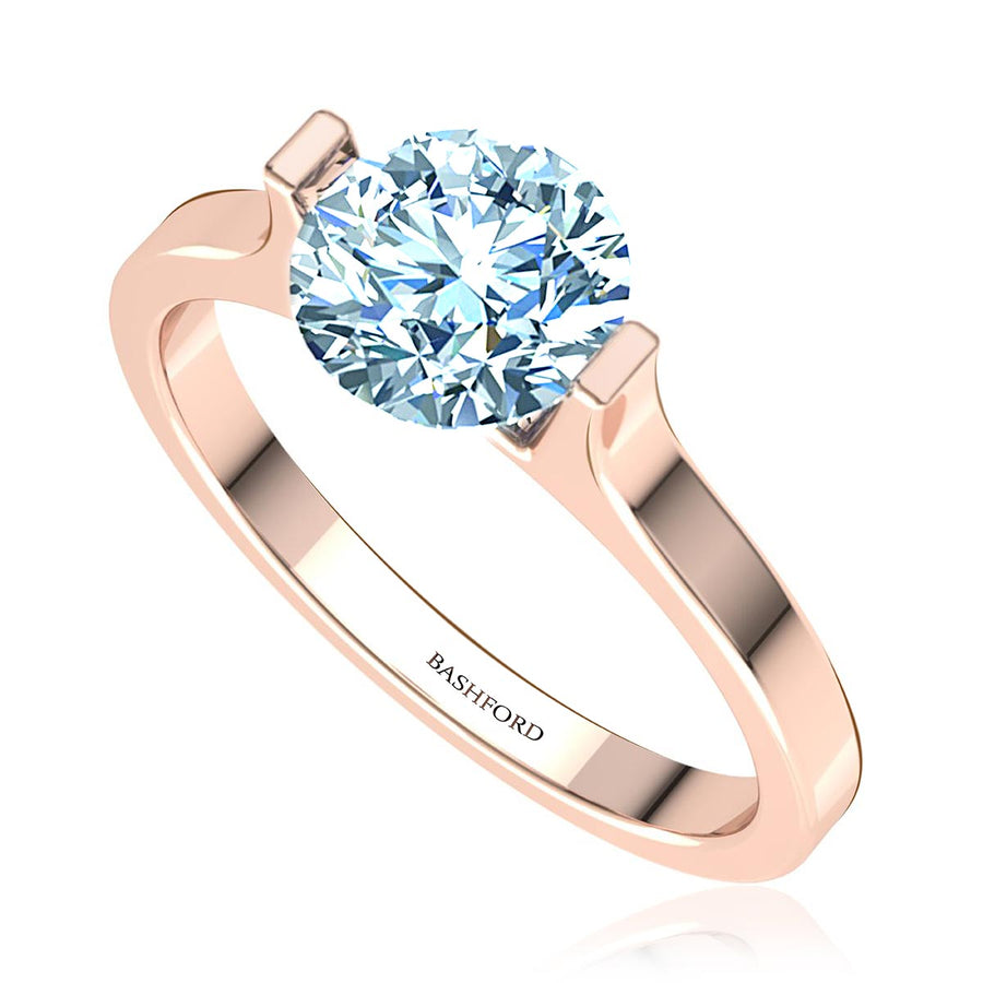 Modern Tension Set Diamond Ring