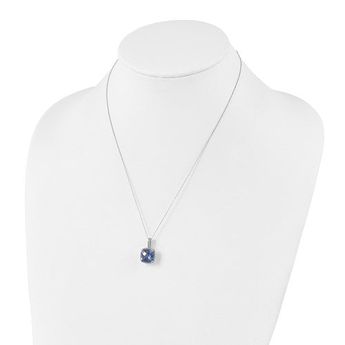 Round Ceylon Sapphire and Diamond Necklace