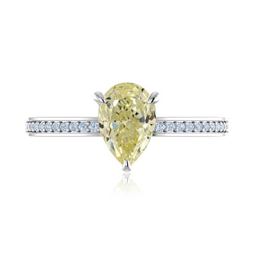 Pear Yellow Diamond Ring