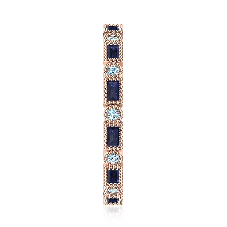 Blue Sapphire Eternity Diamond Ring (3/8 ct. tw.)