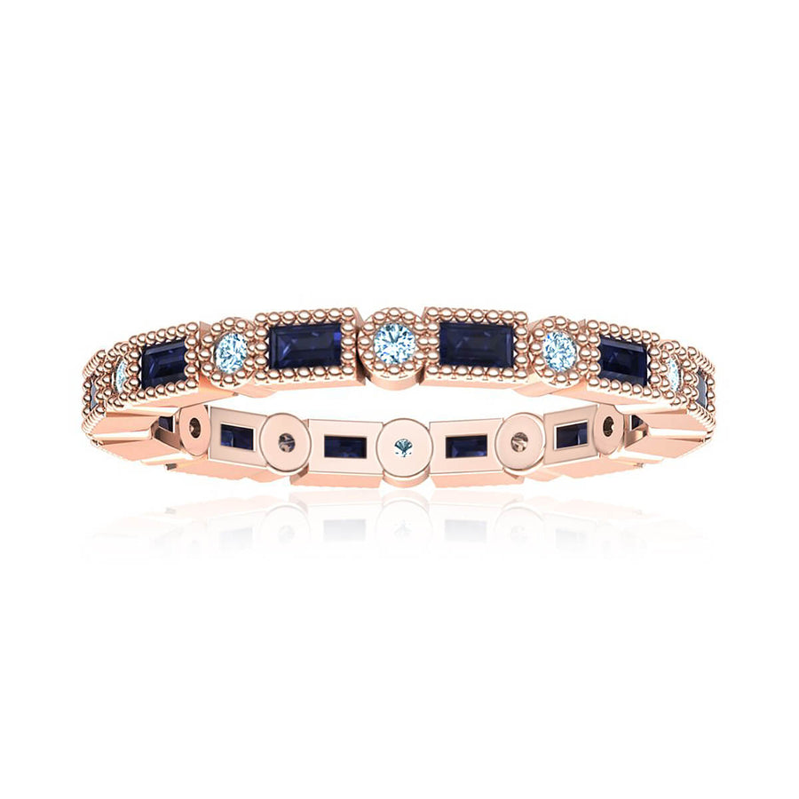 Blue Sapphire Eternity Diamond Ring (3/8 ct. tw.)
