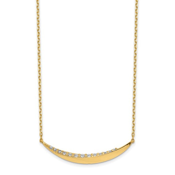 14K Curved Moon Necklace
