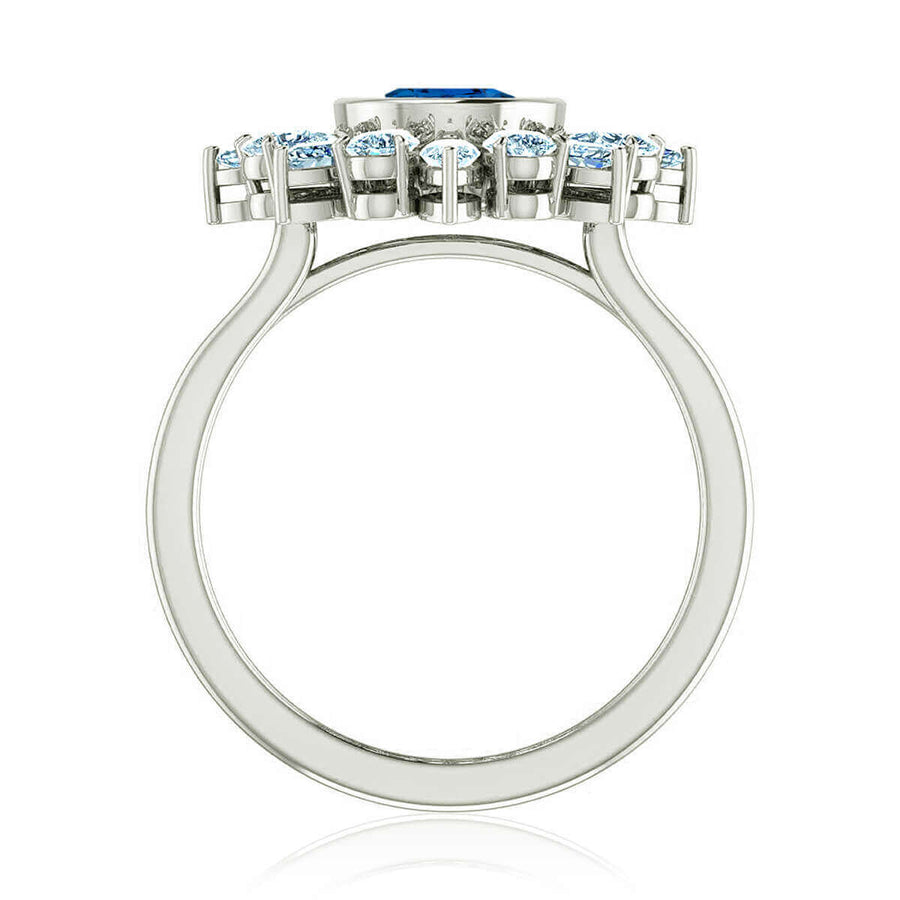 Whimsical Bloom Sapphire & Diamond Ring