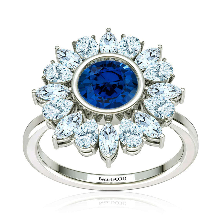 Whimsical Bloom Sapphire & Diamond Ring