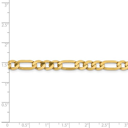 14k 6.25mm Flat Figaro Chain
